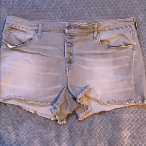 Grey high rise shorts